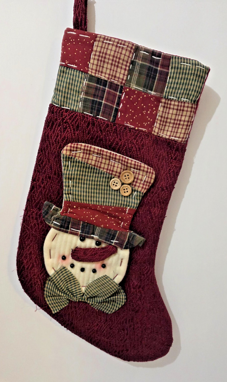 Dan Dee Collectors Choice 18" Snowman Christmas Stocking Rustic